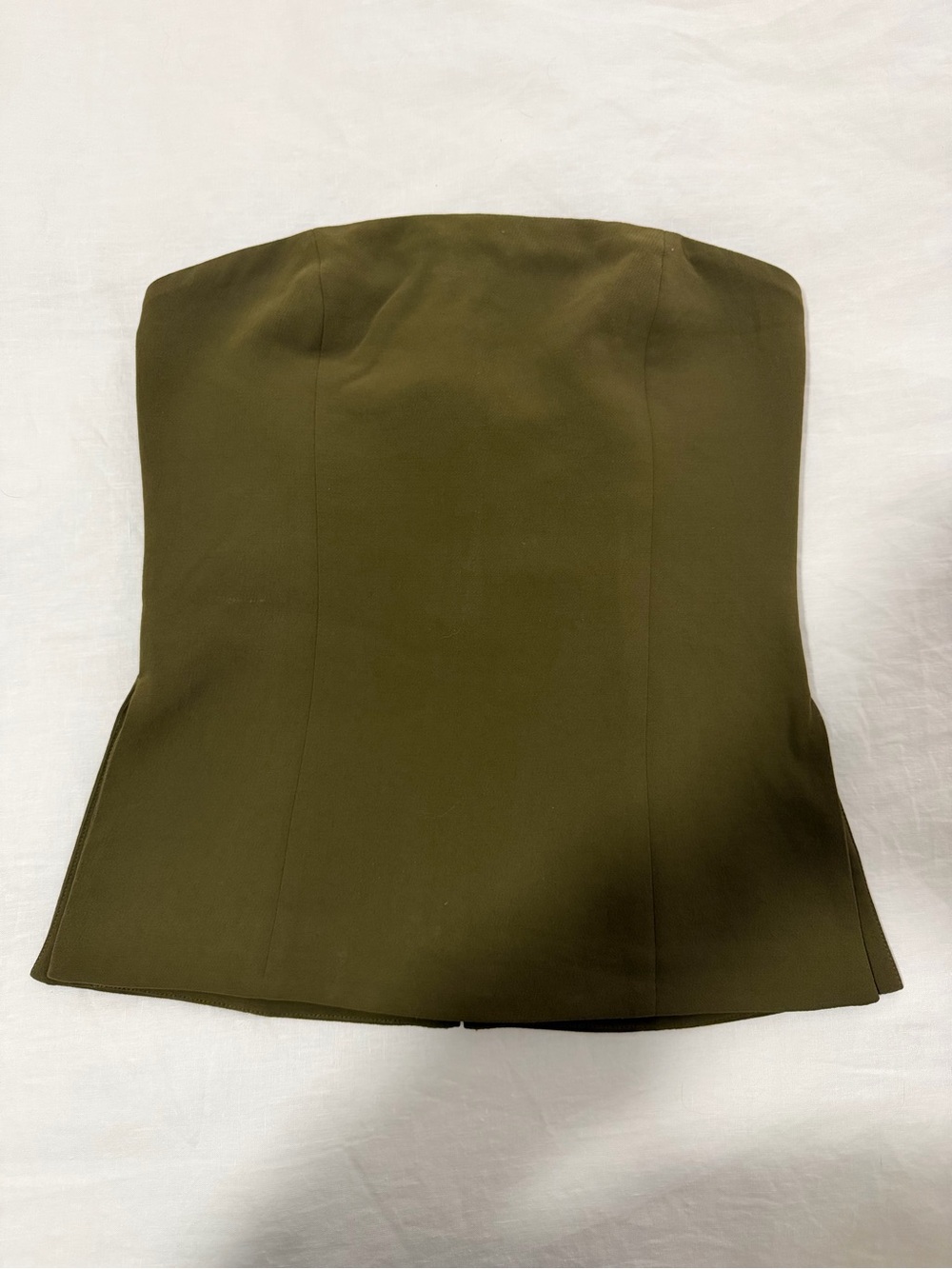 Aritzia Olive Green Strapless Top